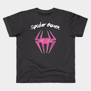 Spider Gwen Logo and Text Kids T-Shirt